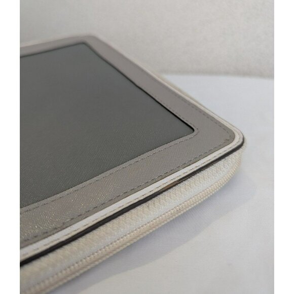 Michael Kors Ipad Tablet Zip Around Saffiano Case Holder Colorblock Gray/Grey - Picture 5 of 12